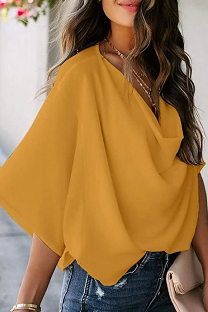 Relaxed Fit Cowl Neck Women's Top