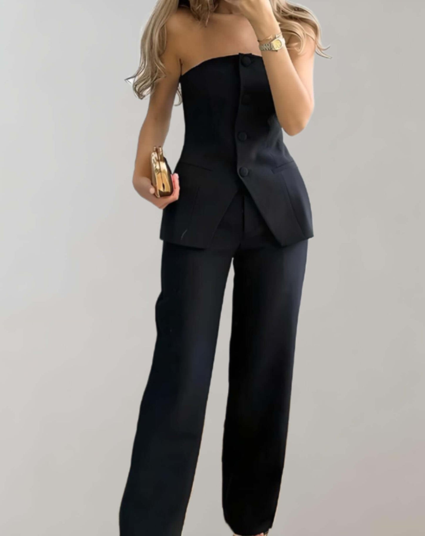 Ladies' Chic Suit Set - Cropped Top & Mini Skirt