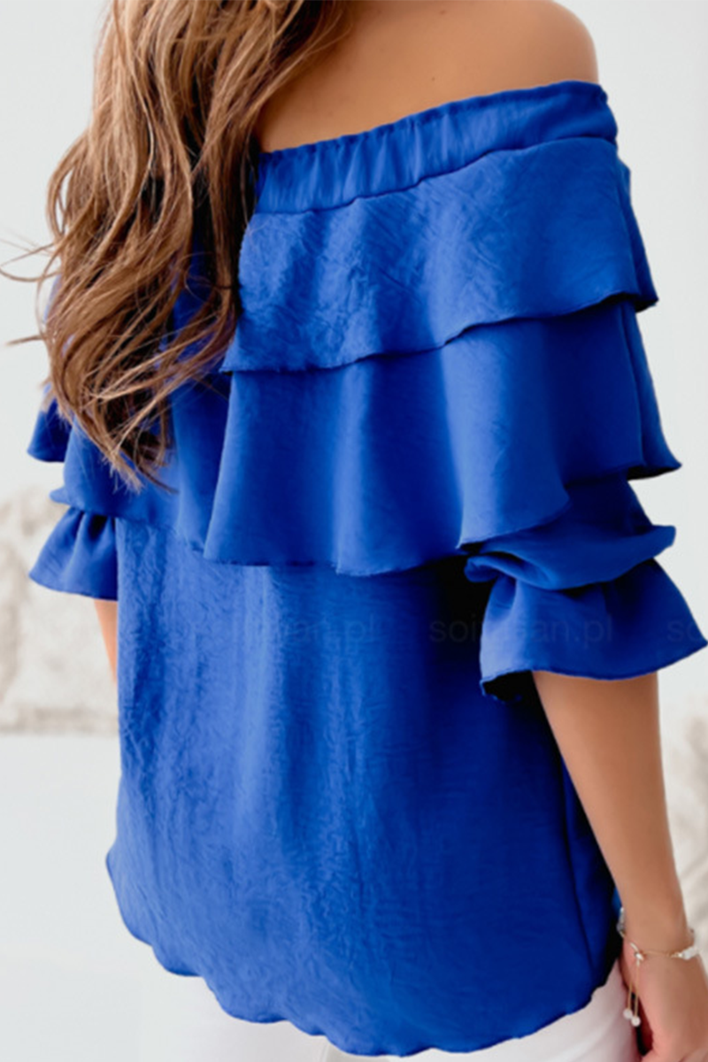 Feminine Tiered Cold Shoulder Blouse