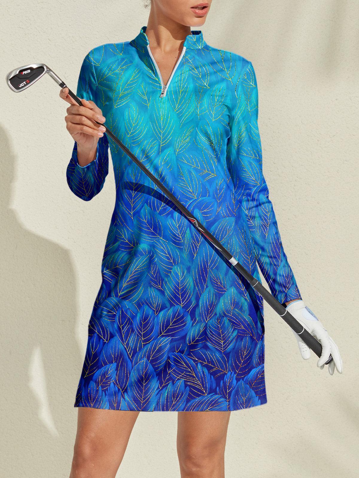 Fun Ocean Navy Blue Maxi Dress SPF 50 Protection
