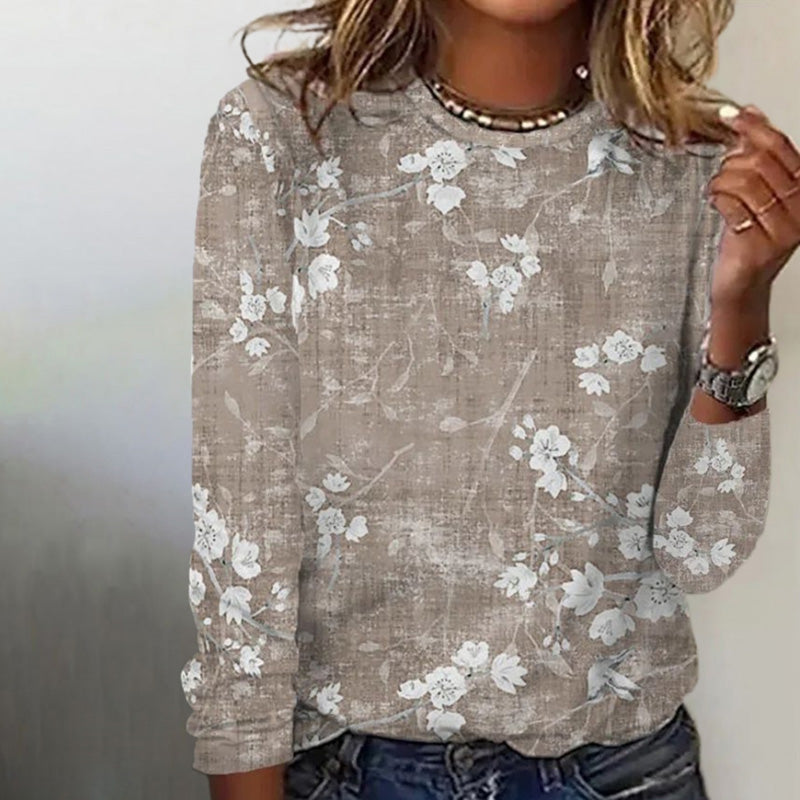 Ladies' Classic Flower Pattern Shirt - Luxivelle