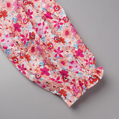 Ladies' Cute Floral Cold Shoulder Blouse