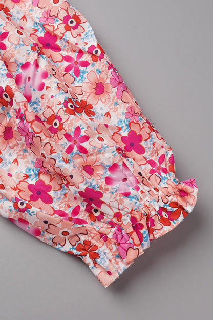 Ladies' Cute Floral Cold Shoulder Blouse