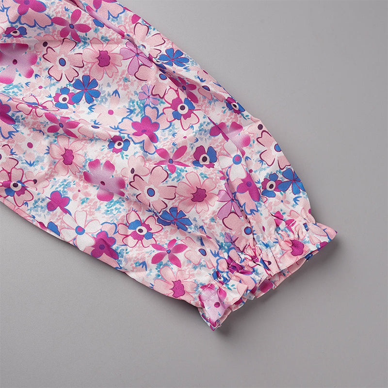 Ladies' Cute Floral Cold Shoulder Blouse