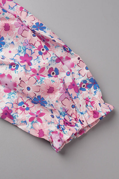 Ladies' Cute Floral Cold Shoulder Blouse