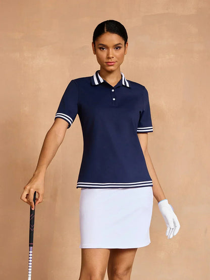 Classic Dark Blue Short Sleeve Polo Shirt