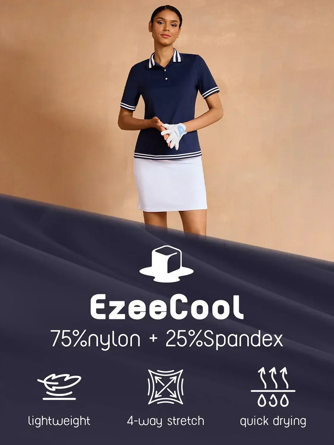 Classic Dark Blue Polo Shirt UPF 50 Protection