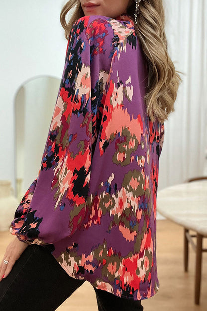 Fashionable Geometric Pattern Blouse Shirt