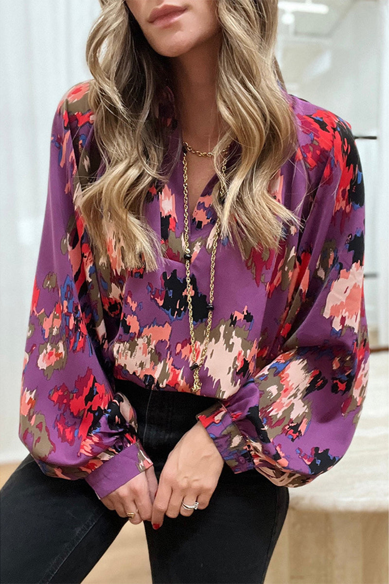 Fashionable Geometric Pattern Blouse Shirt