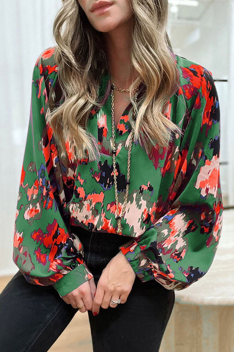 Fashionable Geometric Pattern Blouse Shirt