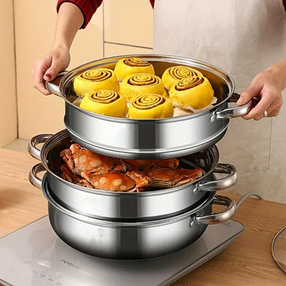 Easy 3 Tier Food Steamer with Glass Lid