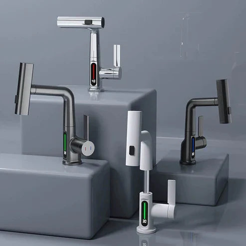 Flexible LED Faucet with 360° Swivel and Spray Nozzle