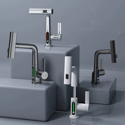 Flexible LED Faucet with 360° Swivel and Spray Nozzle