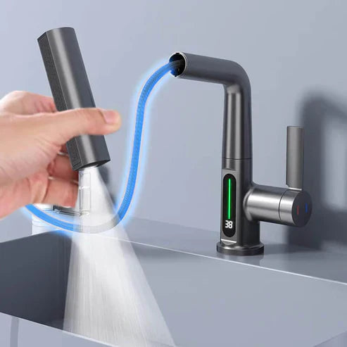 Flexible LED Faucet with 360° Swivel and Spray Nozzle