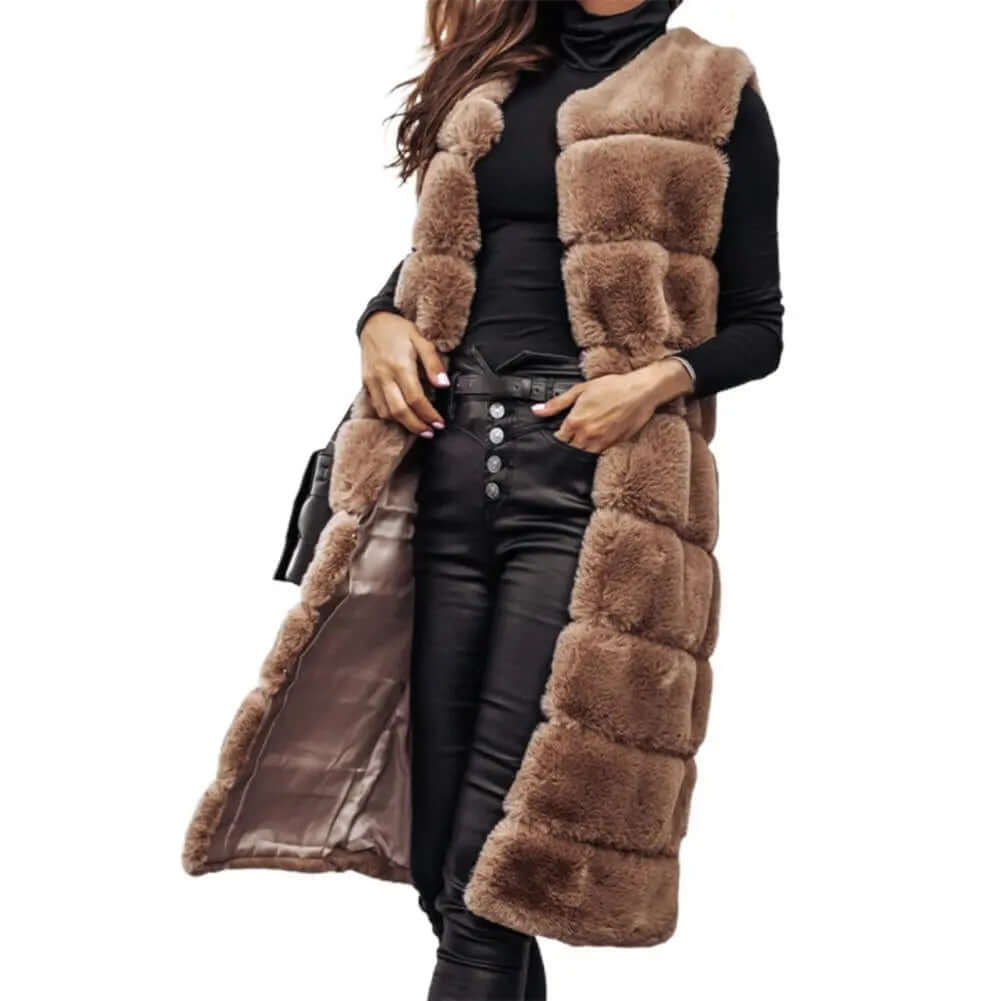 Luxurious Faux Fur Sleeveless Vest for Women
