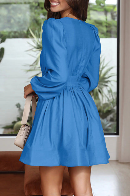 Casual V Neck Short Sleeve Bodycon Dress