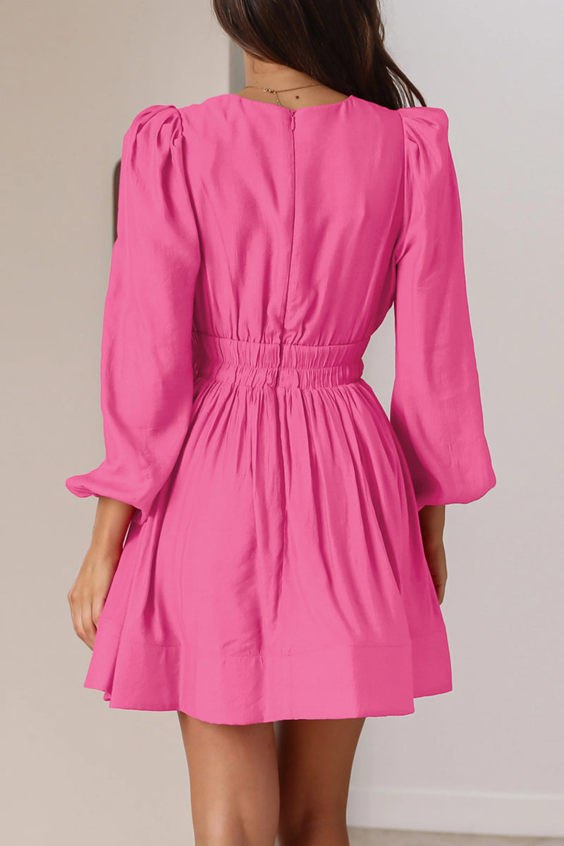 Casual V Neck Short Sleeve Bodycon Dress
