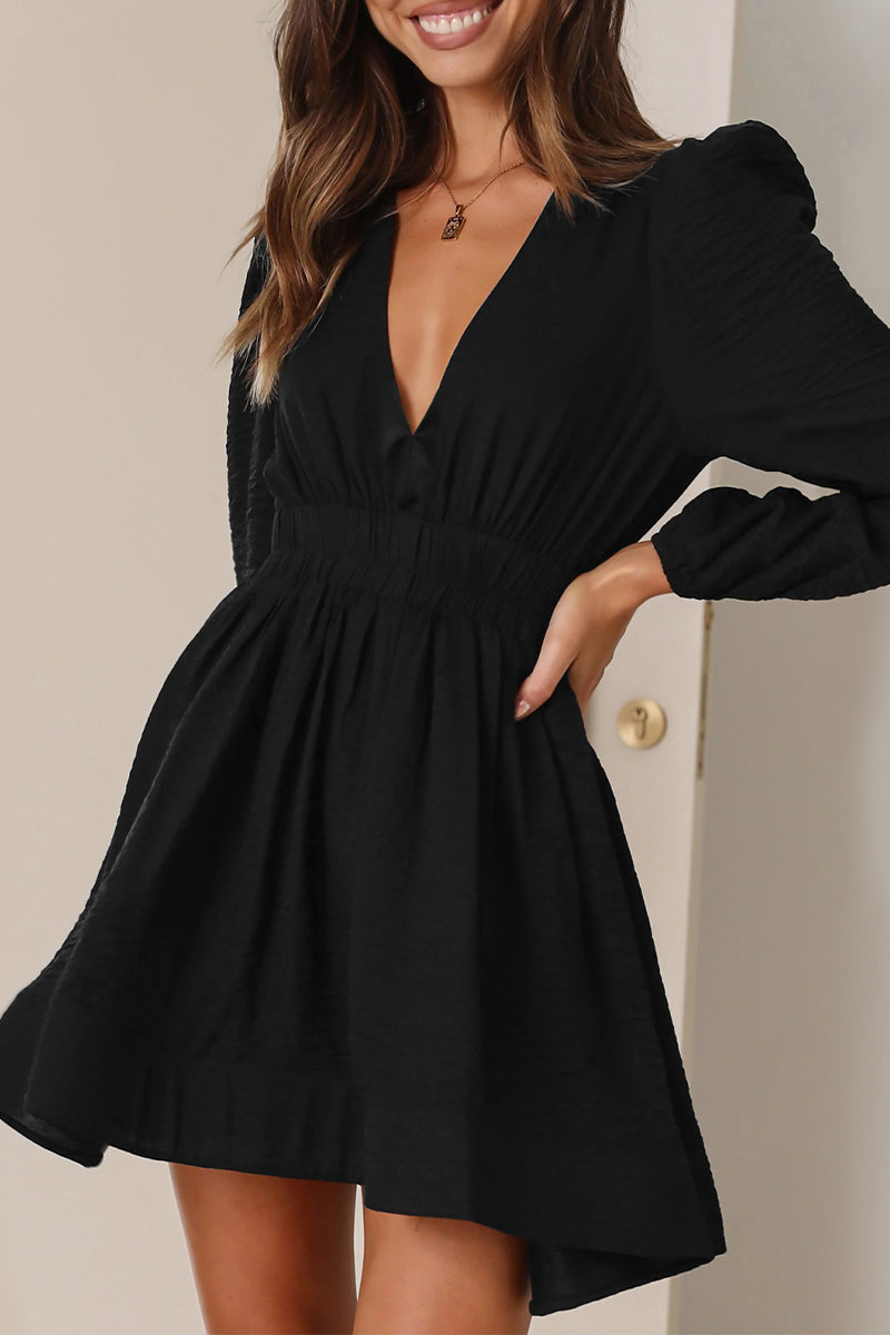 Casual V Neck Short Sleeve Bodycon Dress