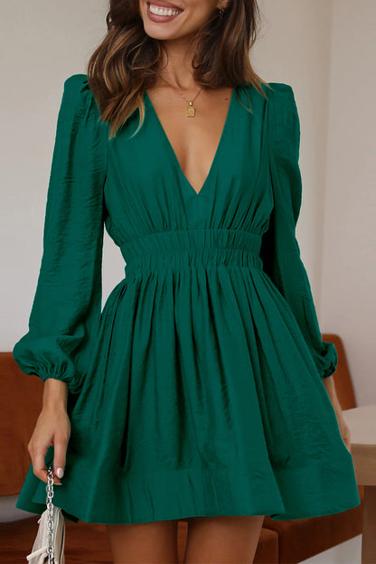 Casual V Neck Short Sleeve Bodycon Dress