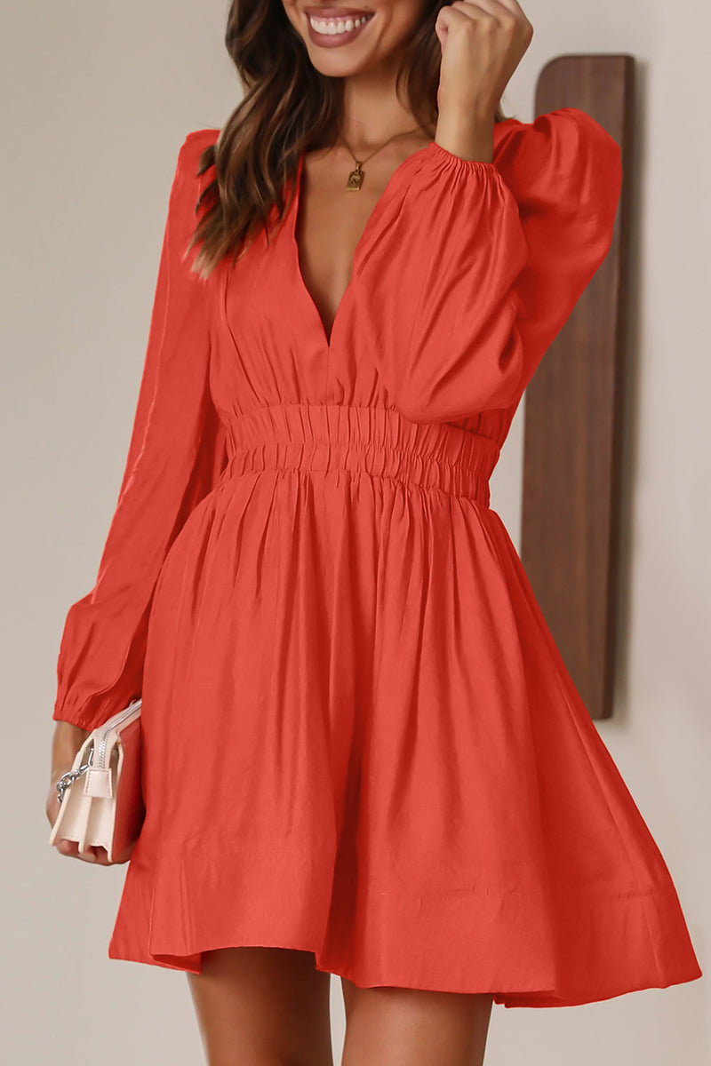 Casual V Neck Short Sleeve Bodycon Dress