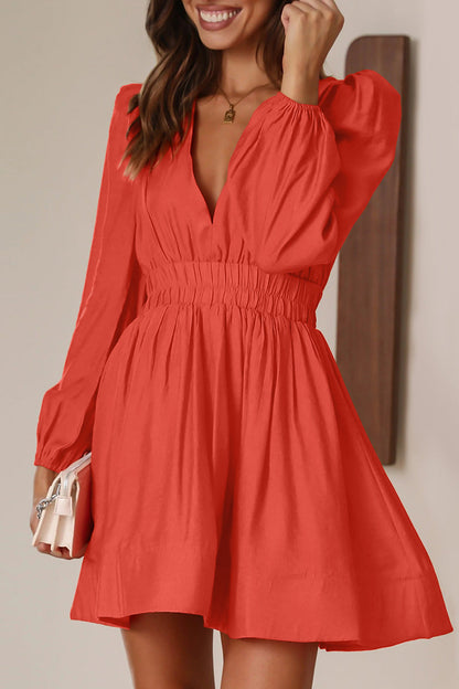 Casual V Neck Short Sleeve Bodycon Dress