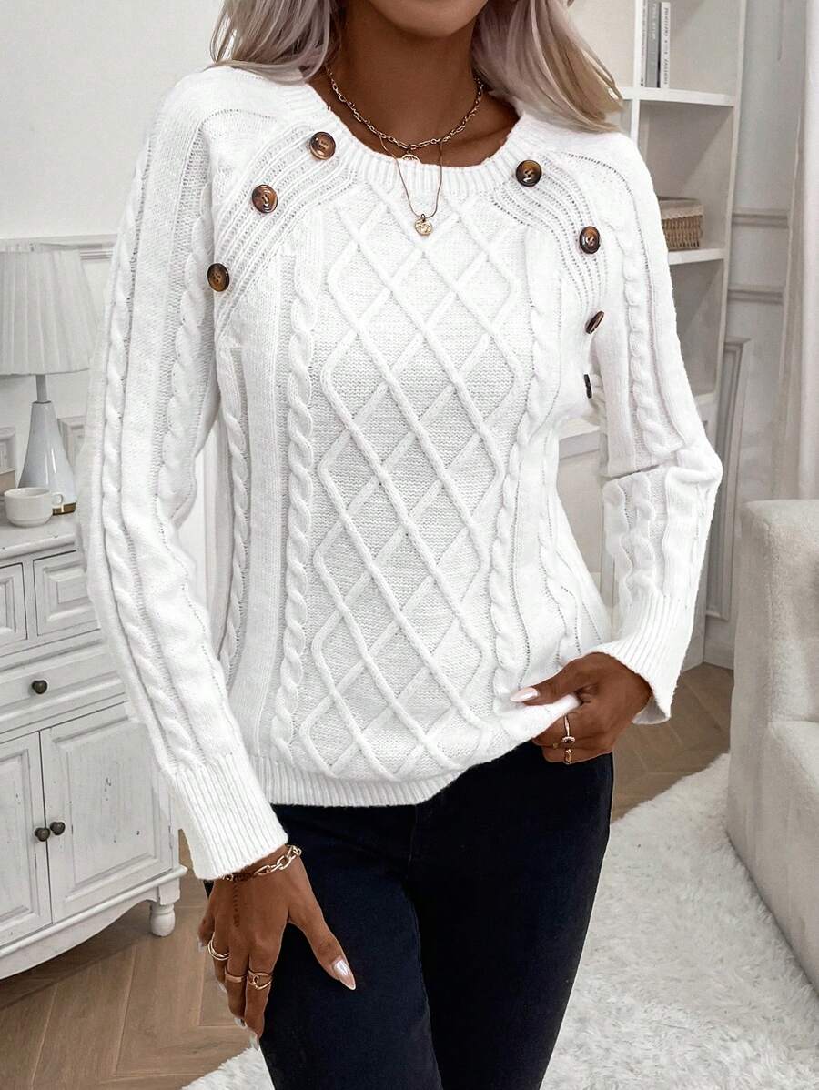 Classic Button Front Knit Sweater - Luxivelle