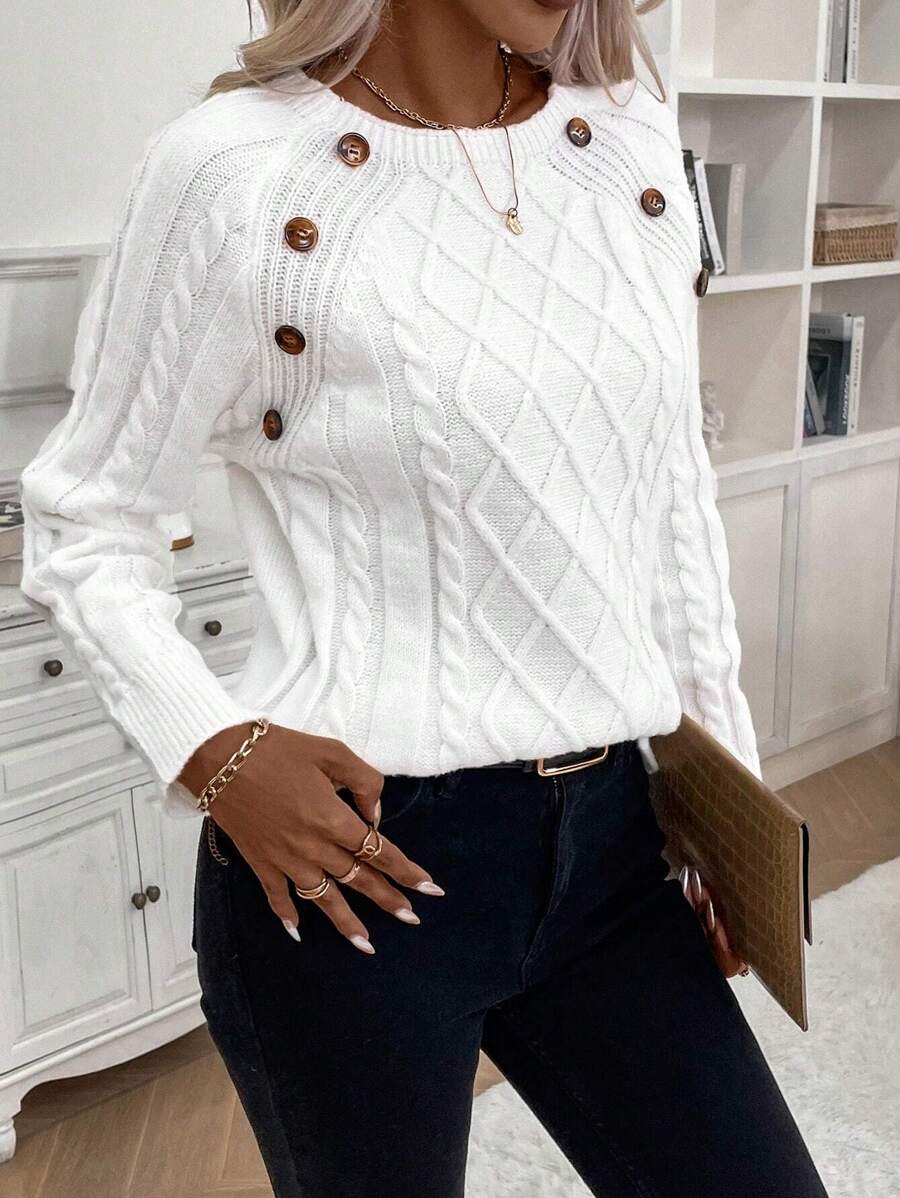 Classic Button Front Knit Sweater