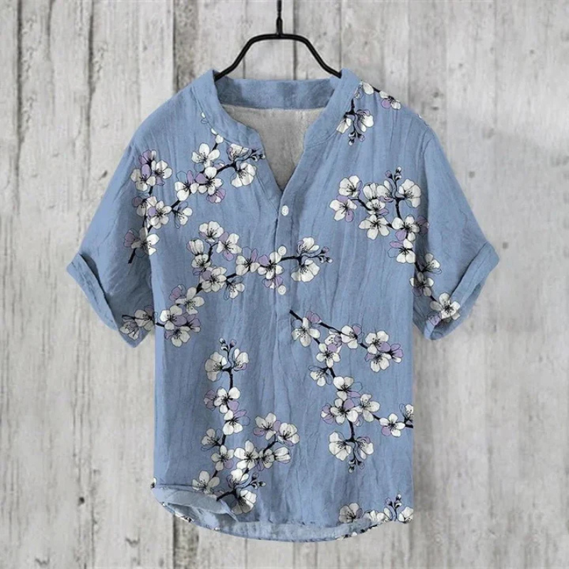 Casual Graphic Printed Short Sleeve Men's Summer Shirt