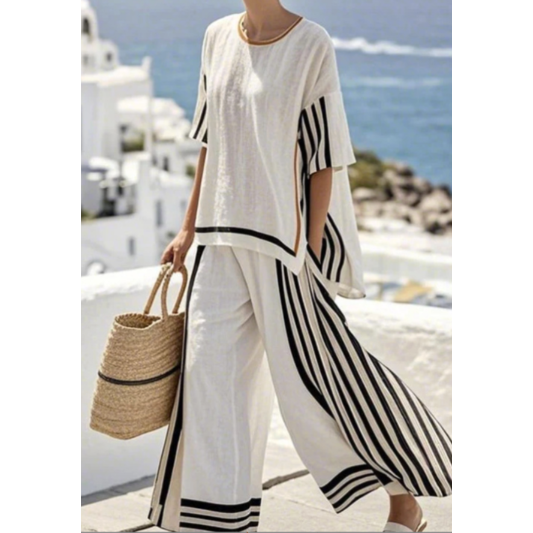 Classic Navy Blue Stripe Suit - Luxivelle