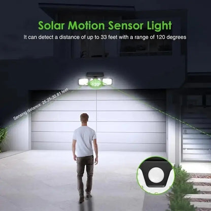 Bright Outdoor Motion Security Light with 3 Heads