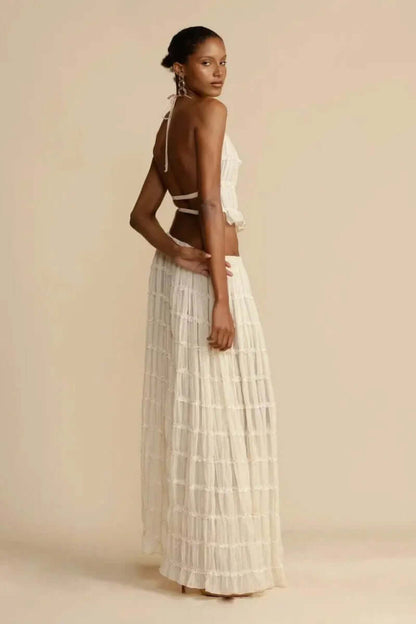Ladies Summer Tube Top and Skirt Outfit