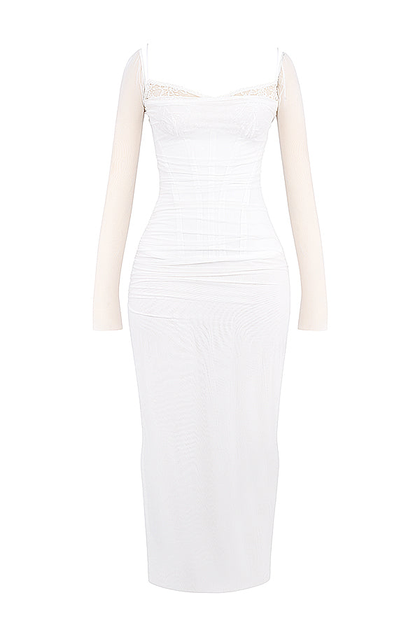 Evangeline | Deep maxi dress with long sleeves