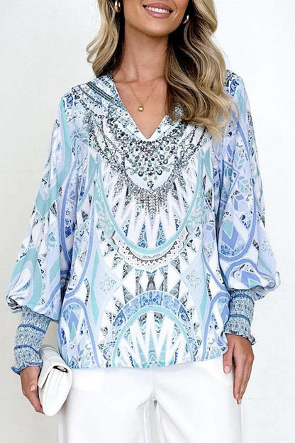 Ladies' Floral V-Neck Winter Shirt