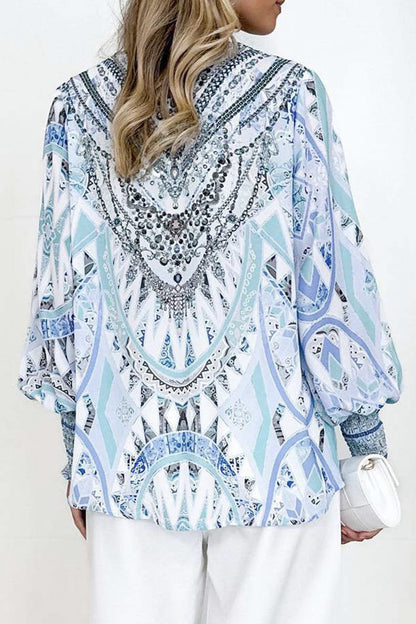 Ladies' Floral V-Neck Winter Shirt