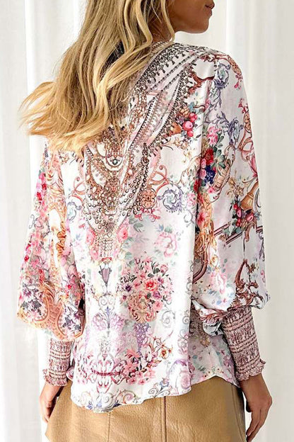 Ladies' Floral V-Neck Winter Shirt