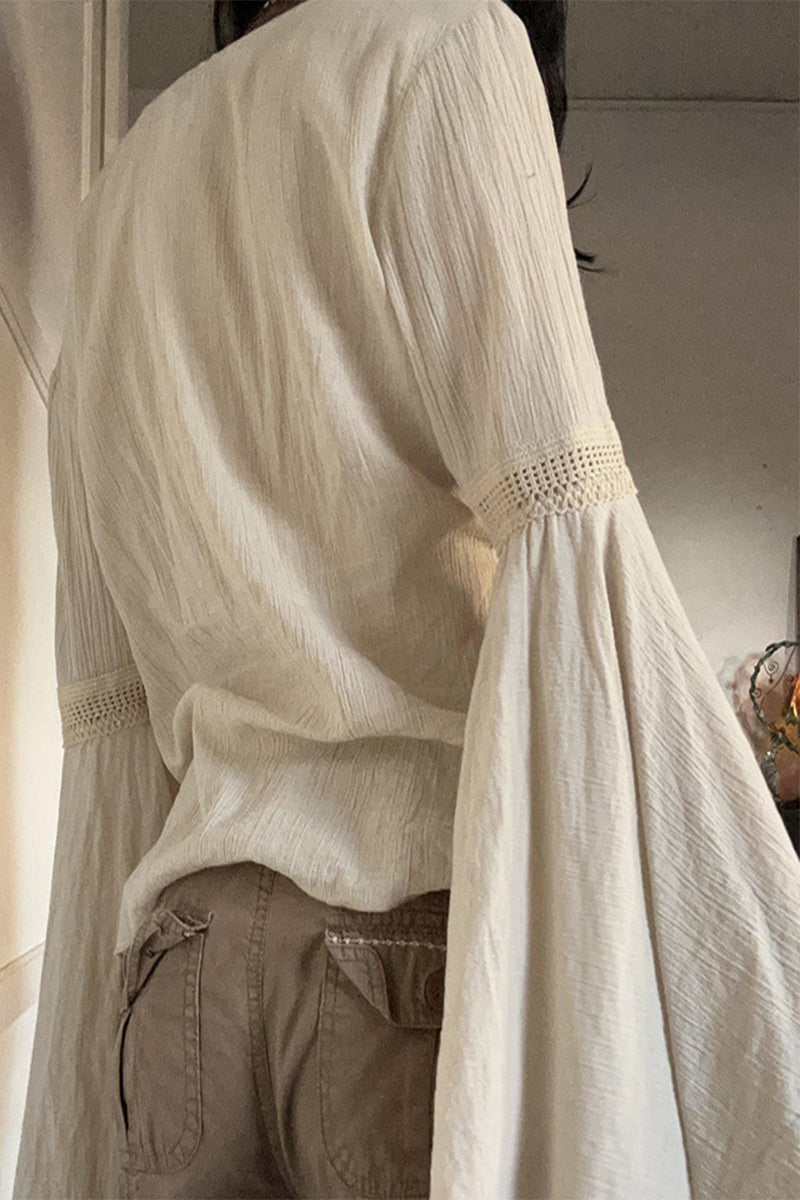 Ladies' Relaxed Fit V-Neck Long Sleeve Top
