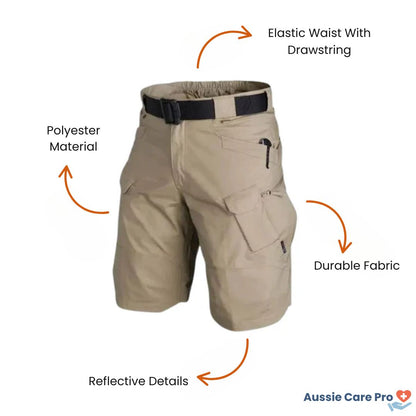 Comfortable Hiking Shorts - Elastic Fit with 6 Pockets