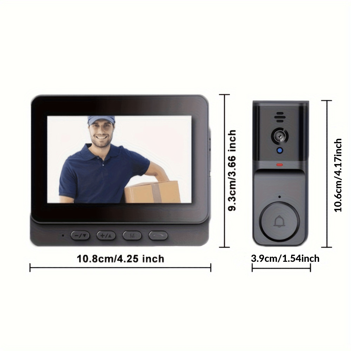 Smart Video Doorbell Camera with 4.3 Screen