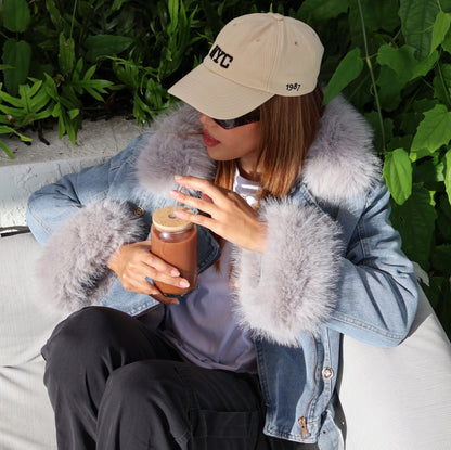 Willow | Faux fur collar denim jacket
