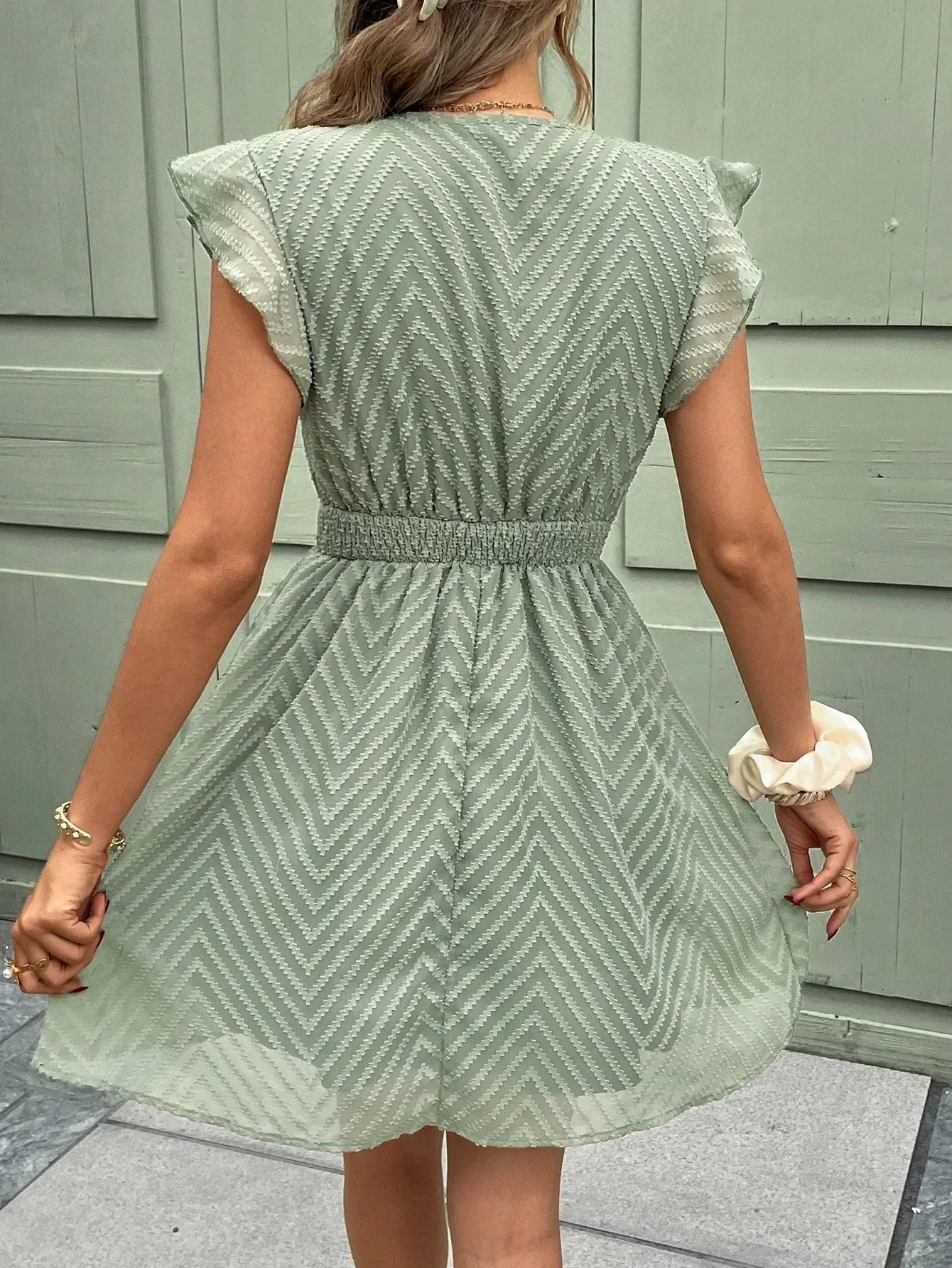 Elegant French Lace Trim Dress