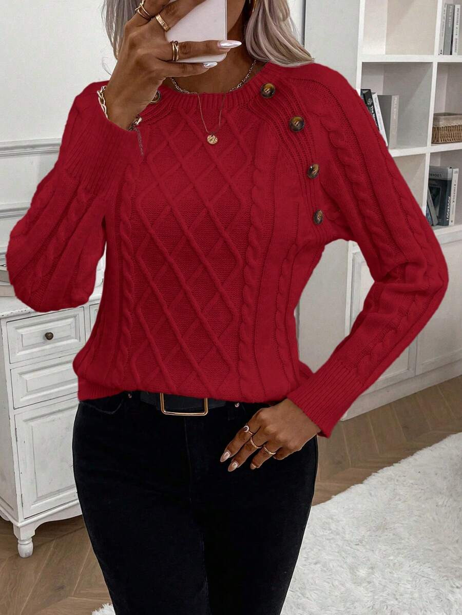 Classic Button Front Knit Sweater