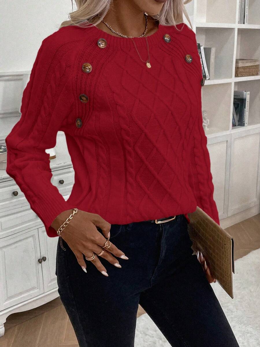 Classic Button Front Knit Sweater