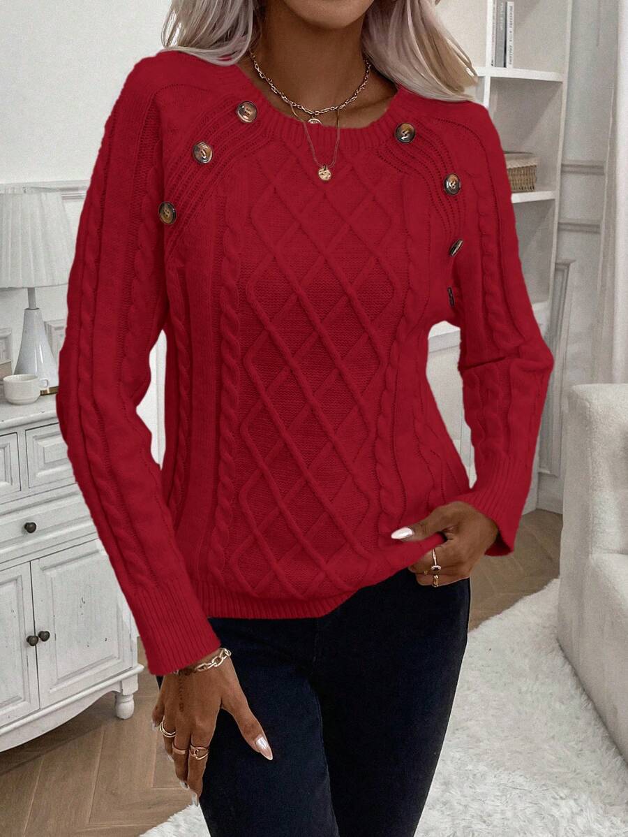Classic Button Front Knit Sweater