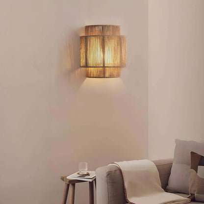 Rustic Jute Hanging Lamp 25x23cm
