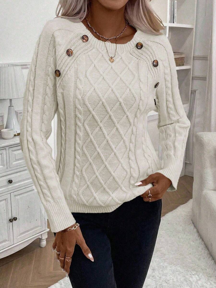 Classic Button Front Knit Sweater
