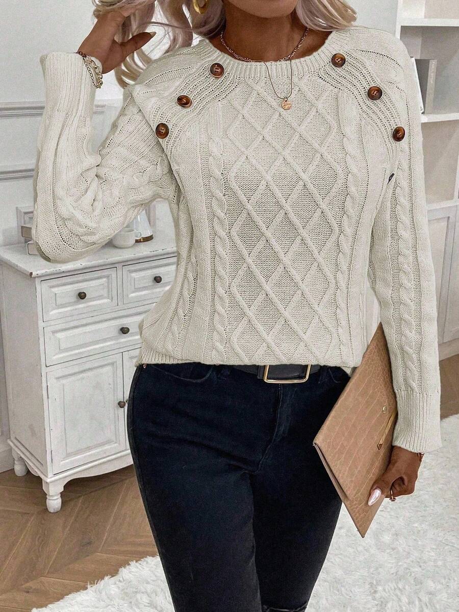Classic Button Front Knit Sweater