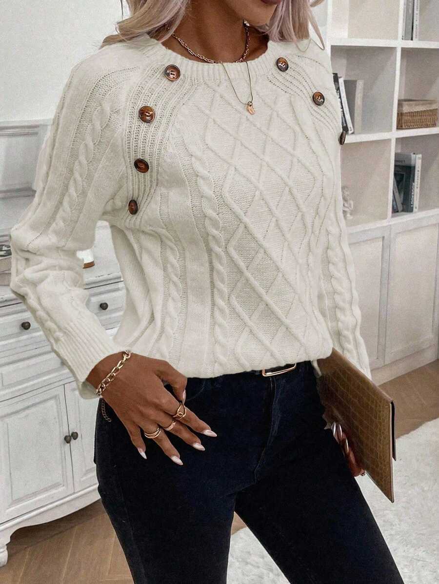 Classic Button Front Knit Sweater