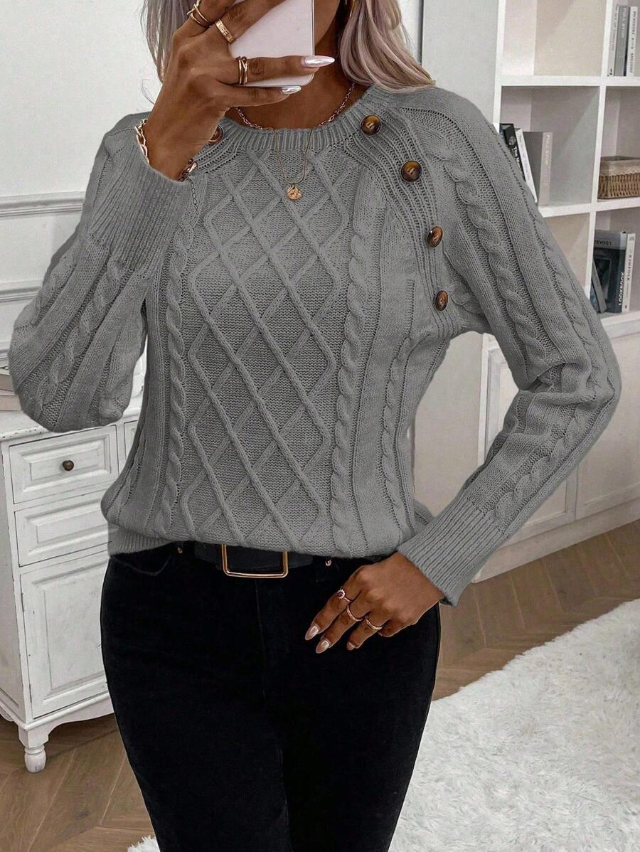 Classic Button Front Knit Sweater