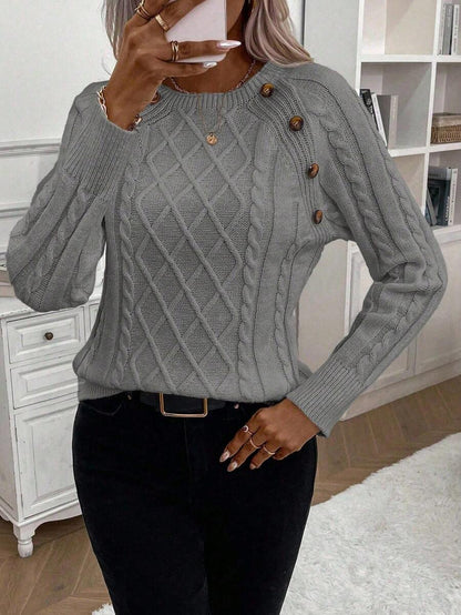Classic Button Front Knit Sweater