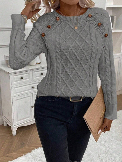 Classic Button Front Knit Sweater